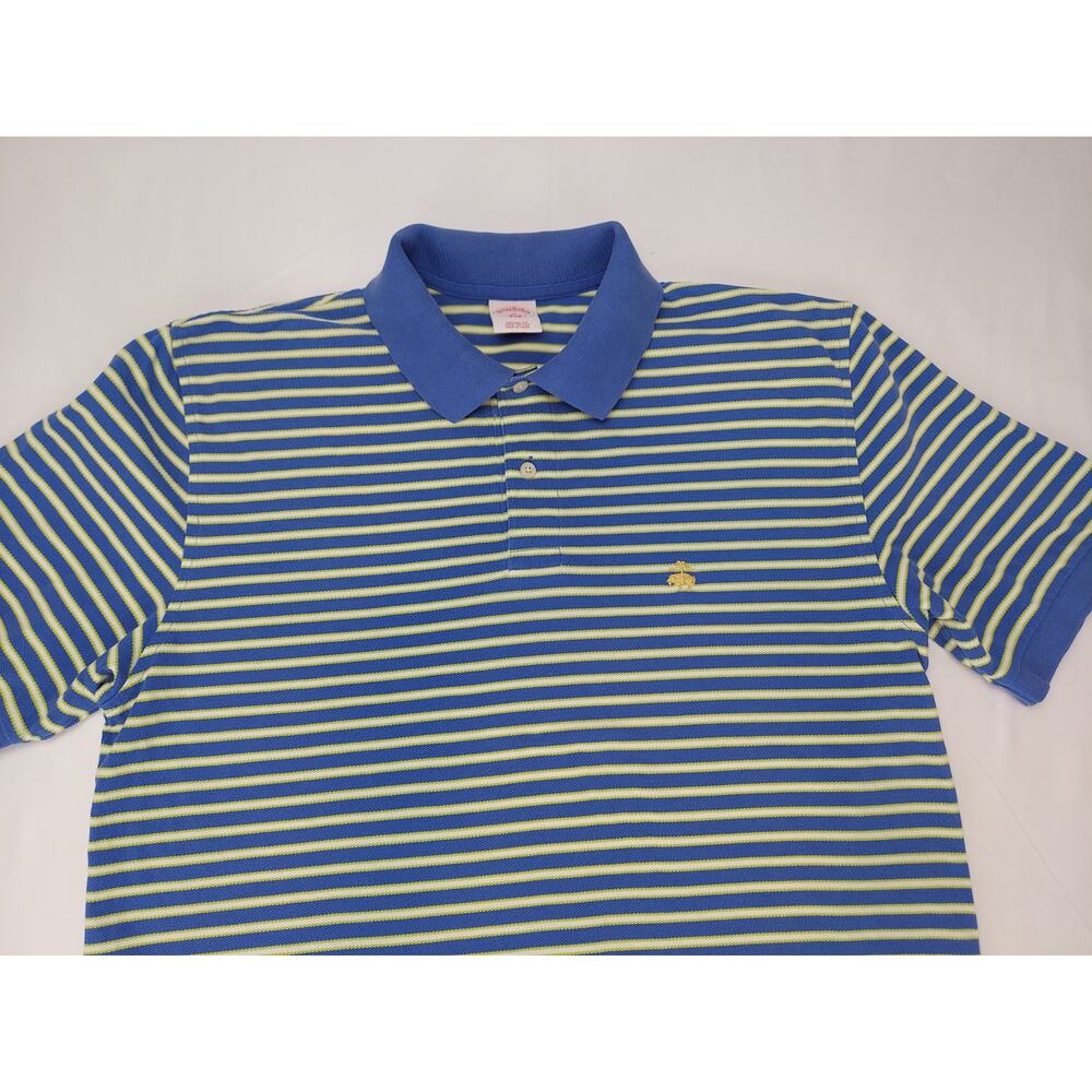 Brooks Brothers Blue & Green Striped Men's Vintage Original Fit Polo Shirt M